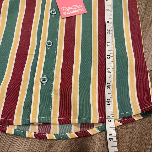 NWT Rugged Butts Button Up Shirt Women’s 4T Colorful Striped Cotton Preppy - Picture 7 of 7
